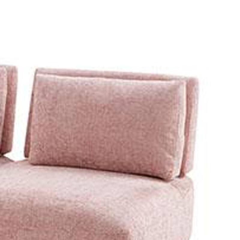 Stavan Modular L Sectional Sofa Set, Pink Boucle, Adjustable Backs