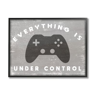 Stupell Everything is Under Control Rustic Video Game Controller Framed Wall Art - Grey