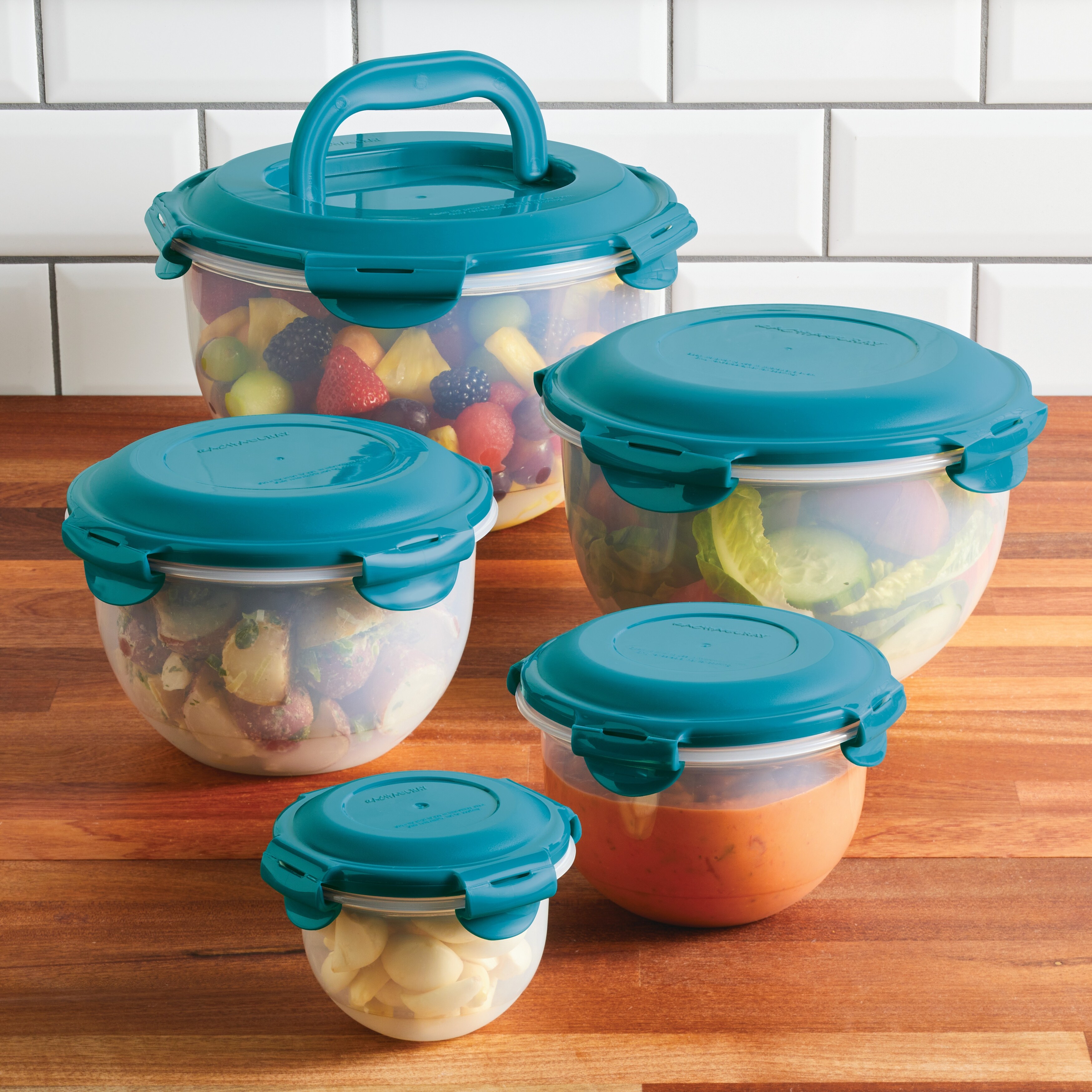 Rachael Ray Leak-Proof Nestable Round Food Storage Container Set