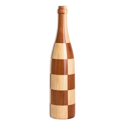 Novica Handmade Sylvan Elegance Mahogany And Palo Blanco Wood Decorative Vase