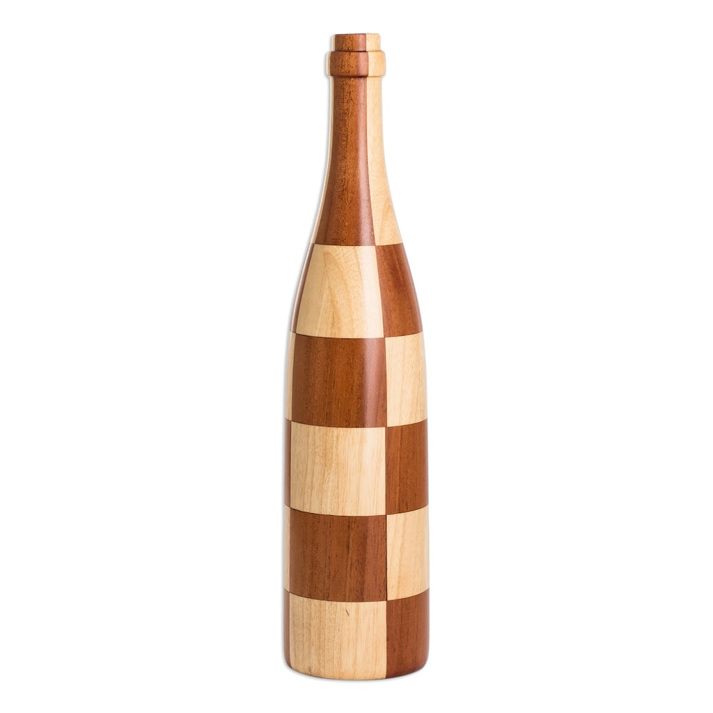 Novica Handmade Sylvan Elegance Mahogany And Palo Blanco Wood Decorative Vase