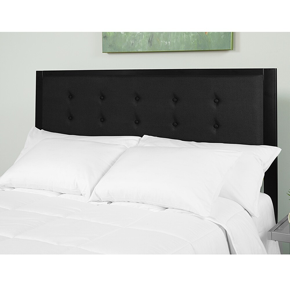 Bsd National Supplies Lawrence Modern Black Fabric Button Tufted Upholstered Queen Size Metal Headboard Queen From Overstock Com Daily Mail