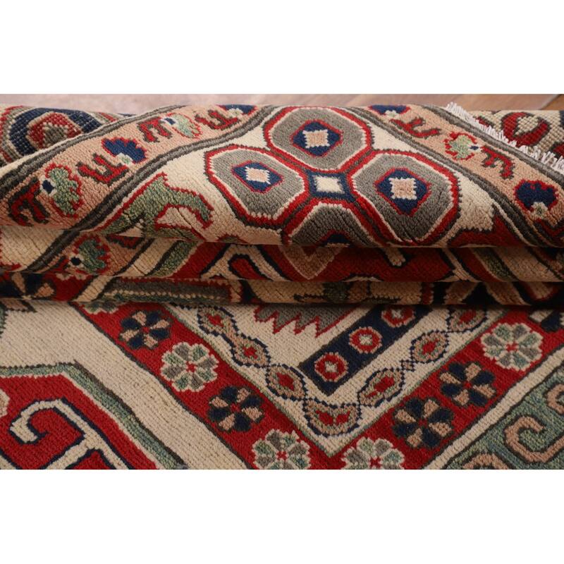Oriental Beige Kazak Rug Handmade Traditional Wool Carpet - 6'9" x 9'9"