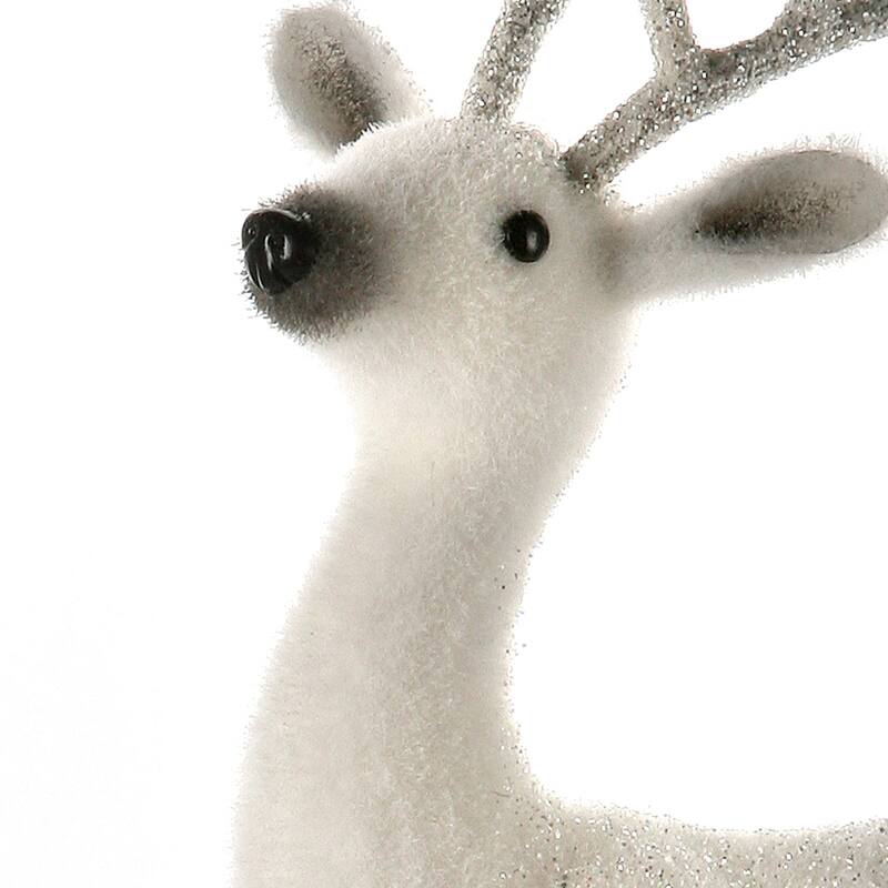 Set of 2 Frosty Standing and Laying Deer Christmas Figures 15"