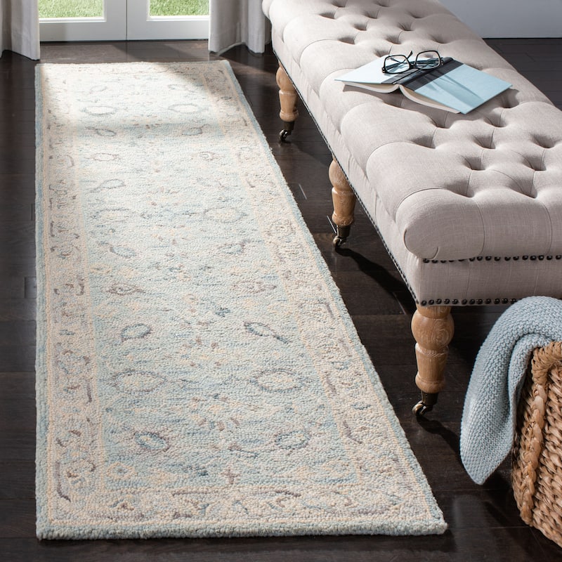 SAFAVIEH Handmade Blossom Riki Modern Floral Wool Rug - 2'3" x 8' Runner - Grey/Multi