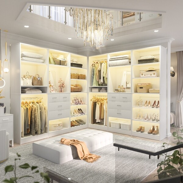 Cimly Set of 3 Freestanding Closet System with Drawers and Shoe