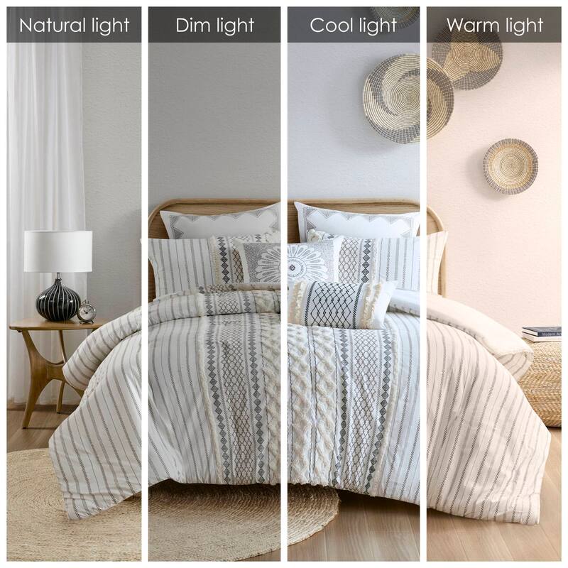 GDF Studio - Imani Cotton Printed Comforter Set with Chenille Detailing