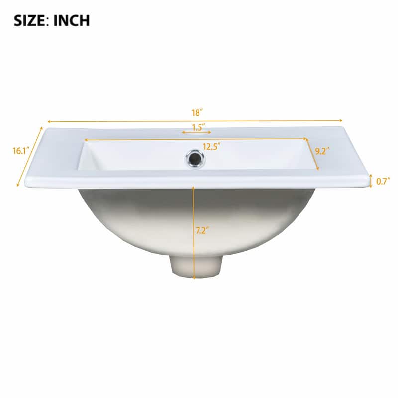 18-Inch Modern Bathroom Vanity with Sink