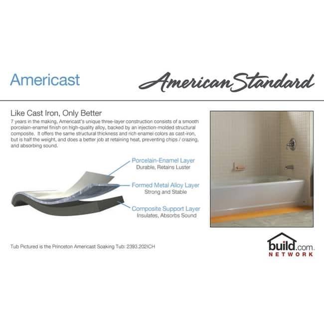 American Standard Princeton 60" Americast Bathtub with Left Hand Drain