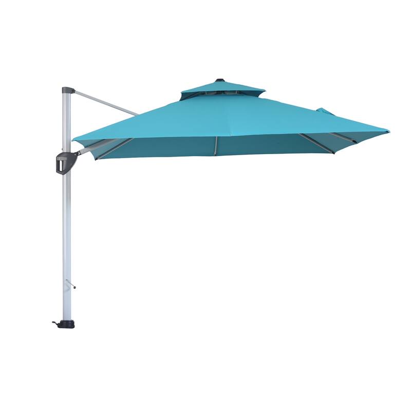 Clihome 10ft Outdoor Patio Cantilever Square Umbrella with Protective Cover