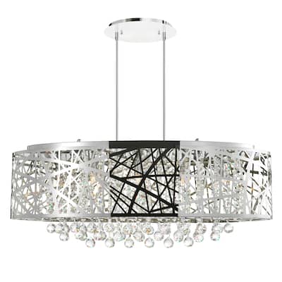 Eternity 8 Light Drum Shade Chandelier With Chrome Finish - Stainless Steel