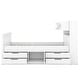 preview thumbnail 7 of 10, Twin Size Captain Platform Bed Frame with Storage Bookcase Headboard and 4-Drawers, Adjustable Storage Shelves, White