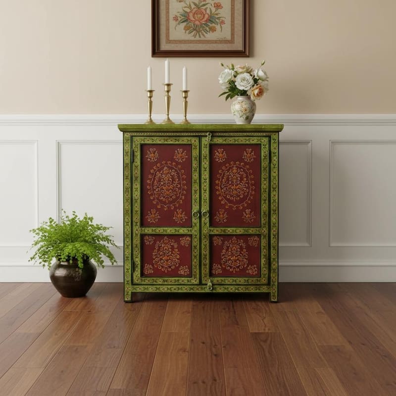 HomeRoots Disha Hand Painted Chest - 30.00 in. x 36.00 in. x 13.00 in. - 30.00 in. x 36.00 in. x 13.00 in.