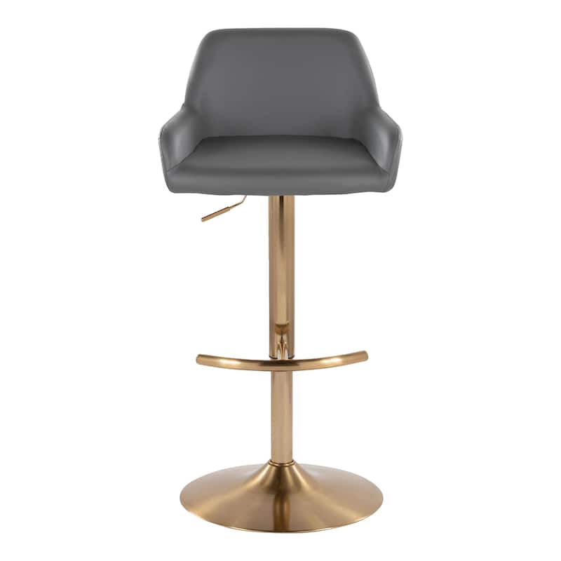 Silver Orchid Galotti Adjustable Bar Stool with Rounded T Footrest (Set of 2)