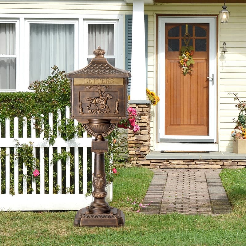 Bronze Post Mounted Mailbox