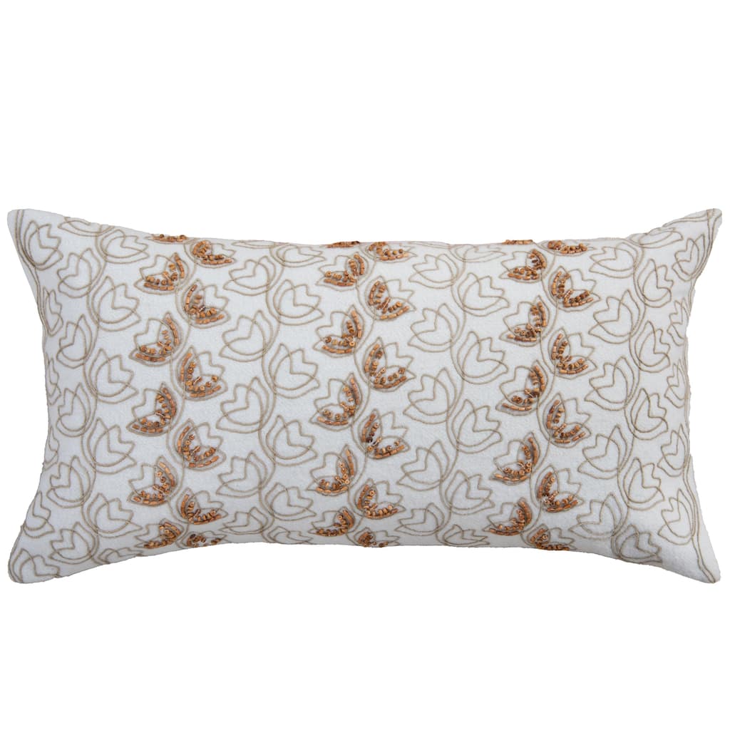 Rizzy Home Botanical Embroidered Throw Pillow