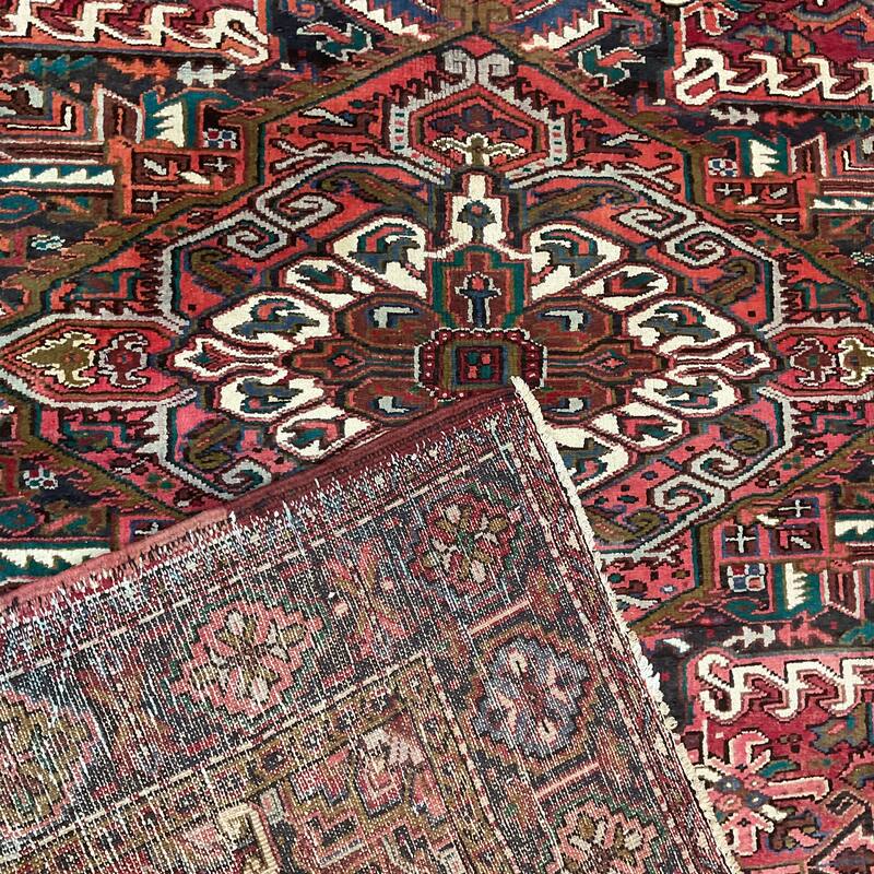HERAT ORIENTAL Handmade Fine Persian Heriz Wool Rug - 7'7" x 11'2"