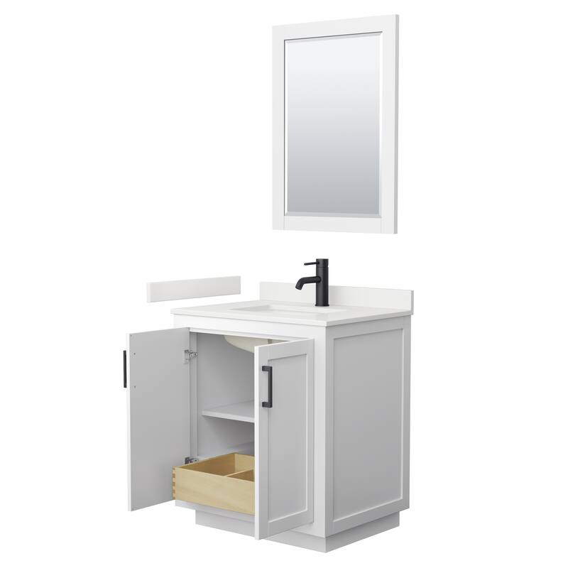 Miranda 30-inch Single Vanity, Quartz Top, 24-inch Mirror