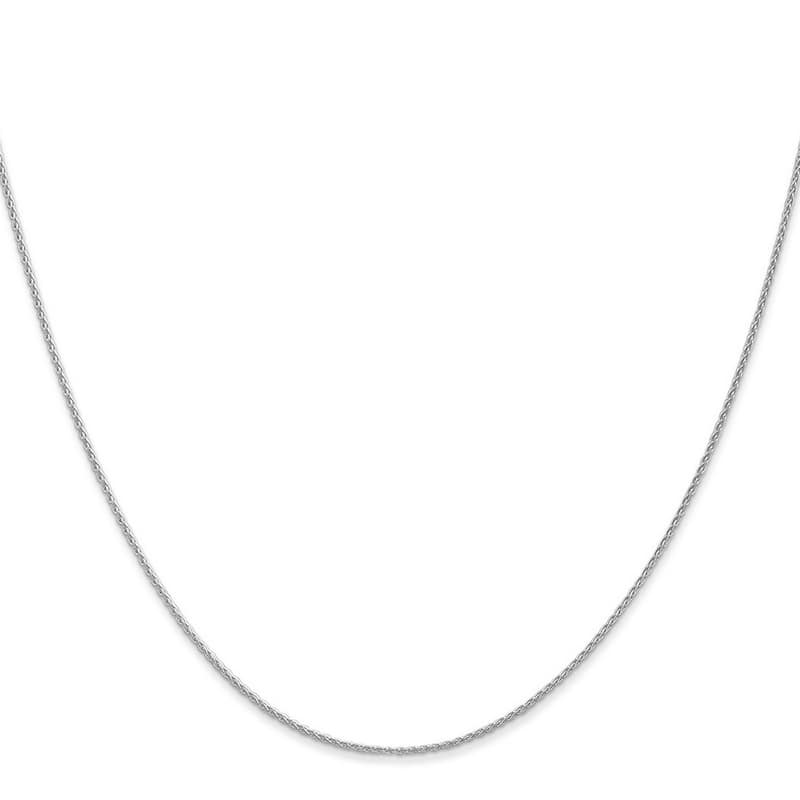 Curata 14k White Gold Solid 1mm Round Wheat Chain Necklace Options: 16 18 20 22 24 30