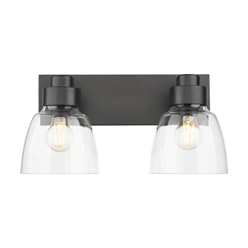 Golden Lighting 9314-BA2 CLR Remy 2 Light 17" Wide Vanity Light - Matte Black