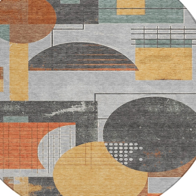 HomeRoots Geometric Modern Rectangle Outdoor Rug