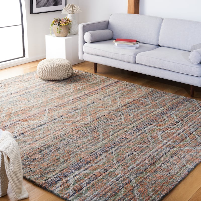 SAFAVIEH Handmade Marquee Nahla Rug - 8' x 10' - Grey/Rust