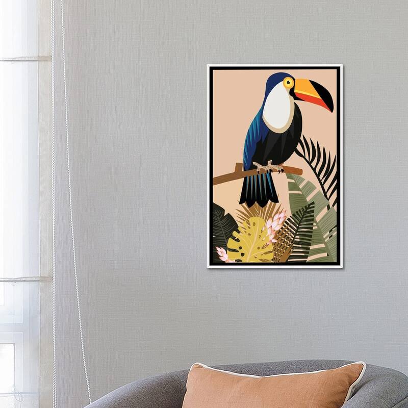 iCanvas "Vintage Natural Imprint Tropical" by Art Mirano Framed Canvas Print
