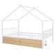preview thumbnail 4 of 28, Full Size Metal House Bed with Two Drawers and Roof for Kids' Rooms
