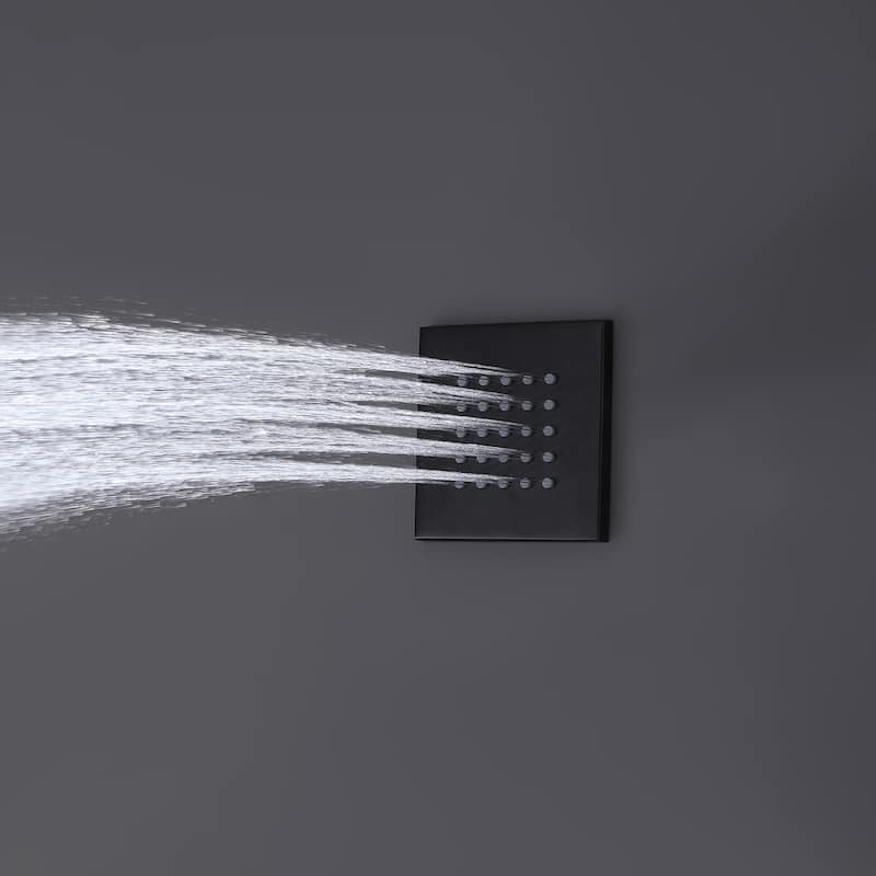 Rbrohant Thermostatic LED Waterfall Shower Faucet System Massage Jets