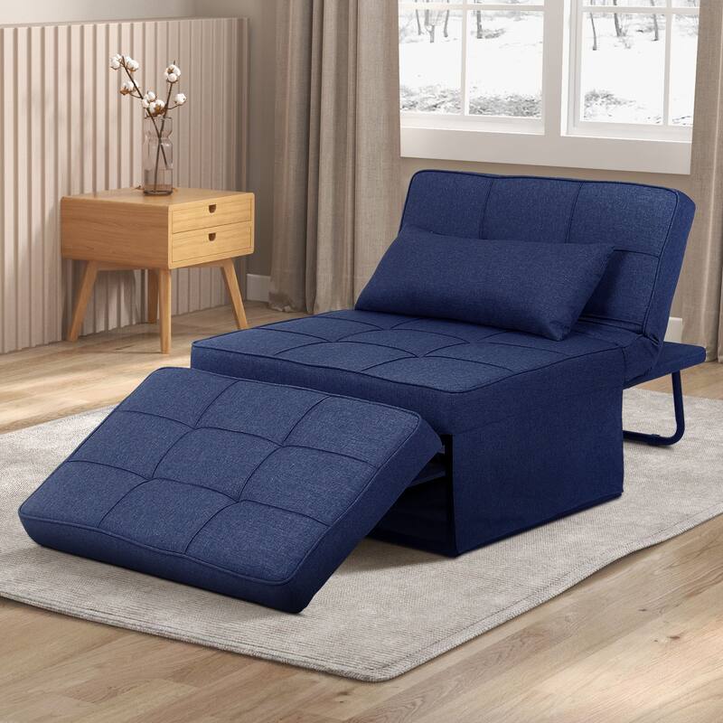 Ainfox Adjustable Sofa Chair Sleeper Sofa Bed Ottoman Couch with Metal Frame