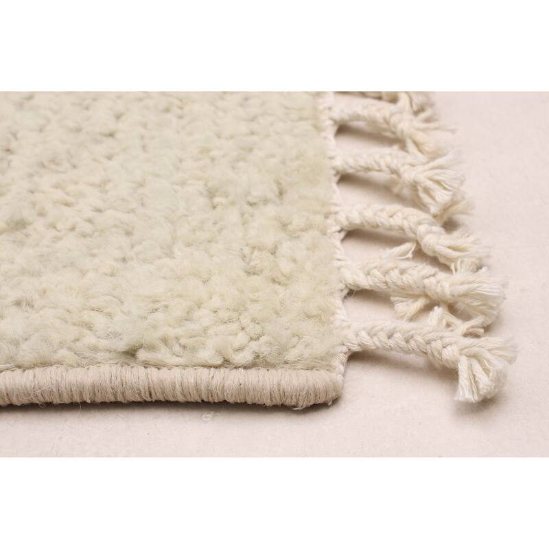 ECARPETGALLERY Hand-knotted Pak Finest Marrakesh Cream Wool Rug - 2'9 x 11'9