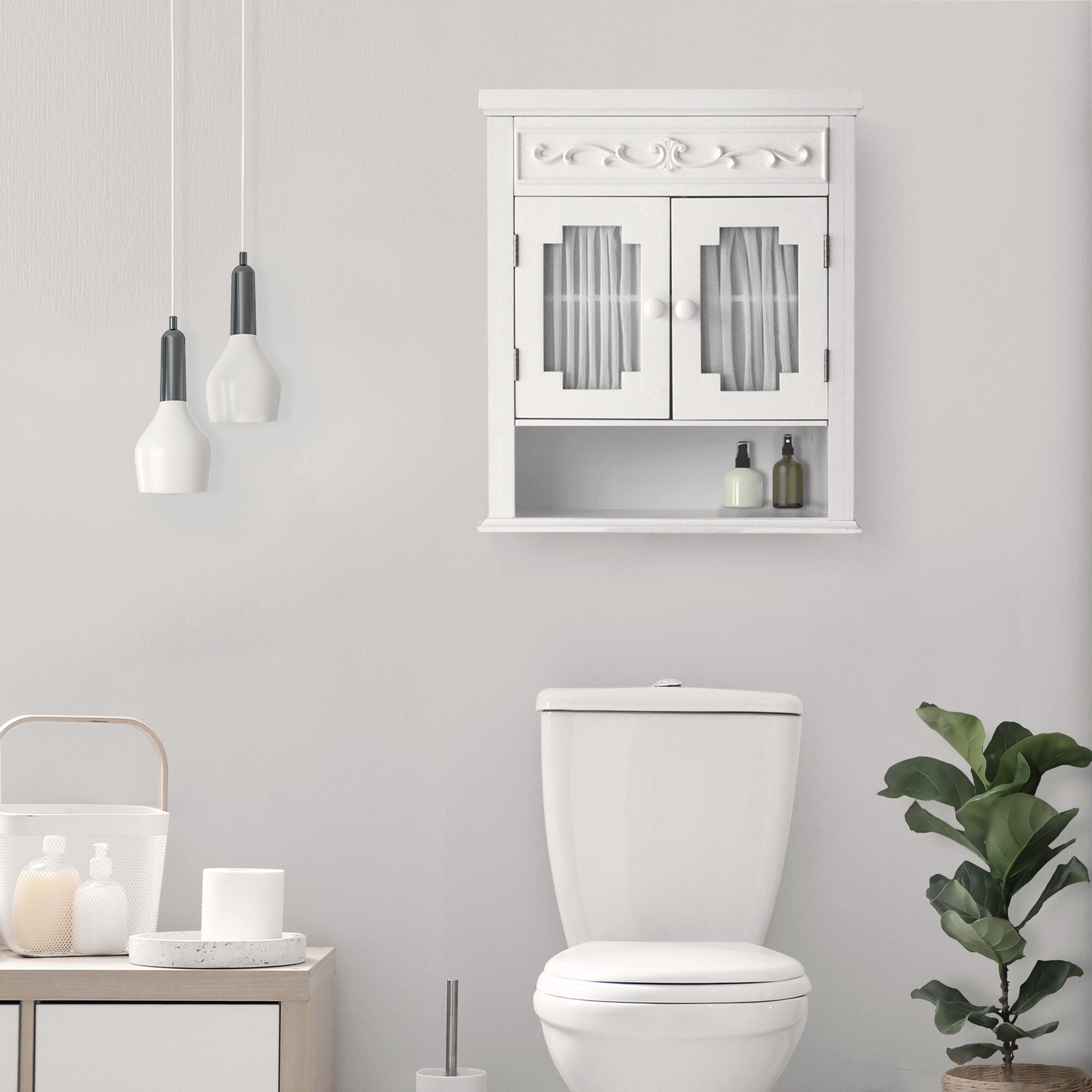 Teamson Home Lisbon Removable Two-Door Wall Cabinet