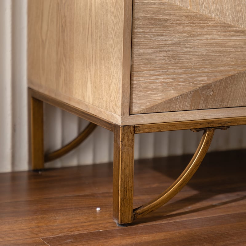 Fluted 6 Drawers Dresser, Floor Standing Clothing Organizer, Wooden Accent Table with Drawers for Bedroom, Living Room