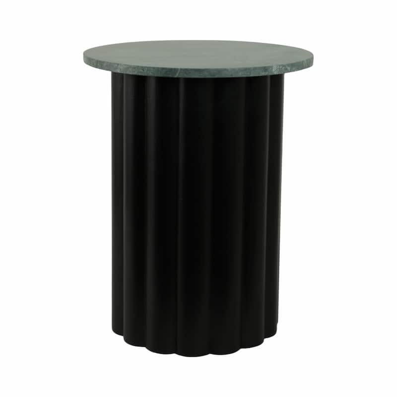 Wood Base and Marble Top Form Clean Stylish Modern Glam Accent Table - 16" x 16" x 20"