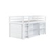 preview thumbnail 10 of 20, Twin Loft Bed with Pull-Out Desk Storage Drawers Shelf Cabinets Ladder and Full-Length Guardrail Solid Wood Frame