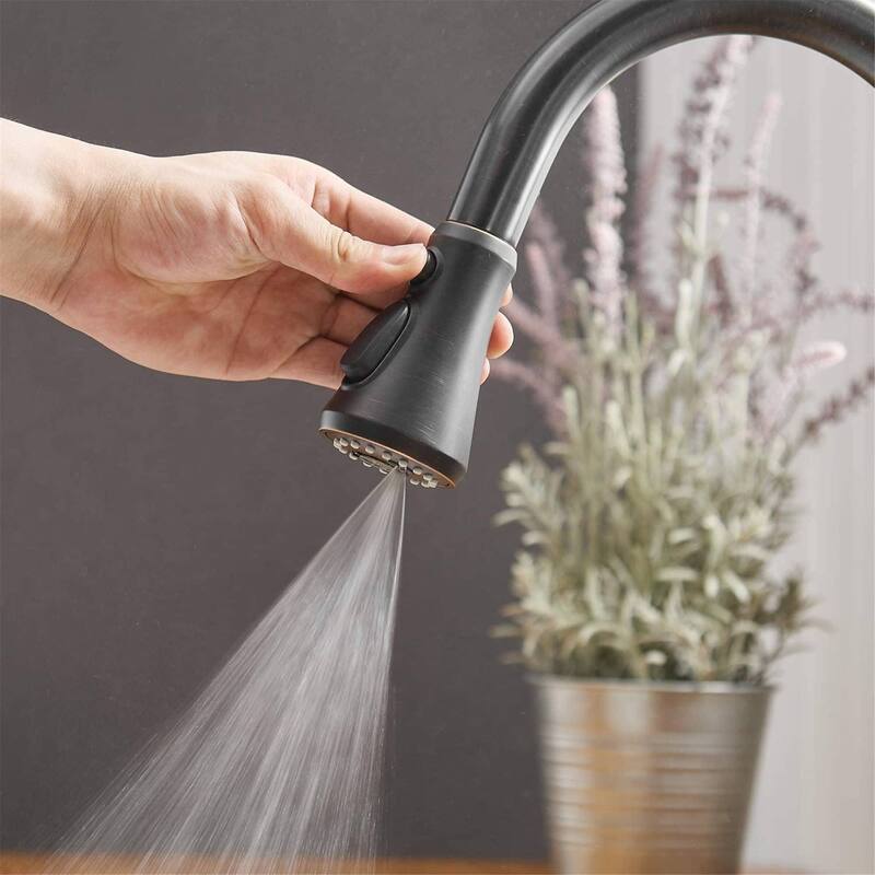 Single Handle Kitchen Faucet With Pull Down Sprayer Modern Kitchen Sink Faucets One Hole Basin Taps With Valve and Deck Plate