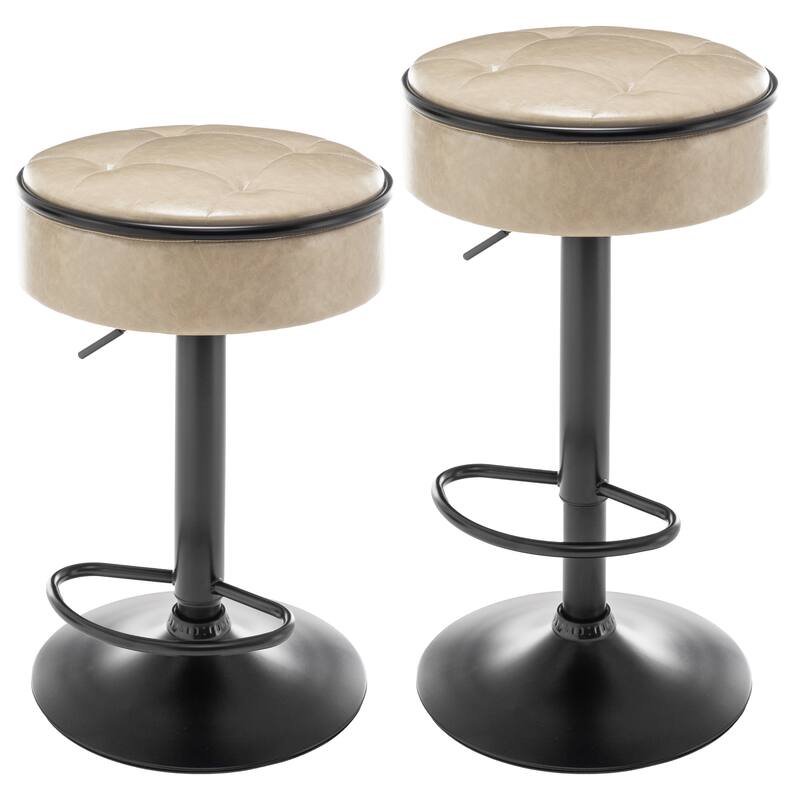 Round Storage Bar Stool Set Of 2