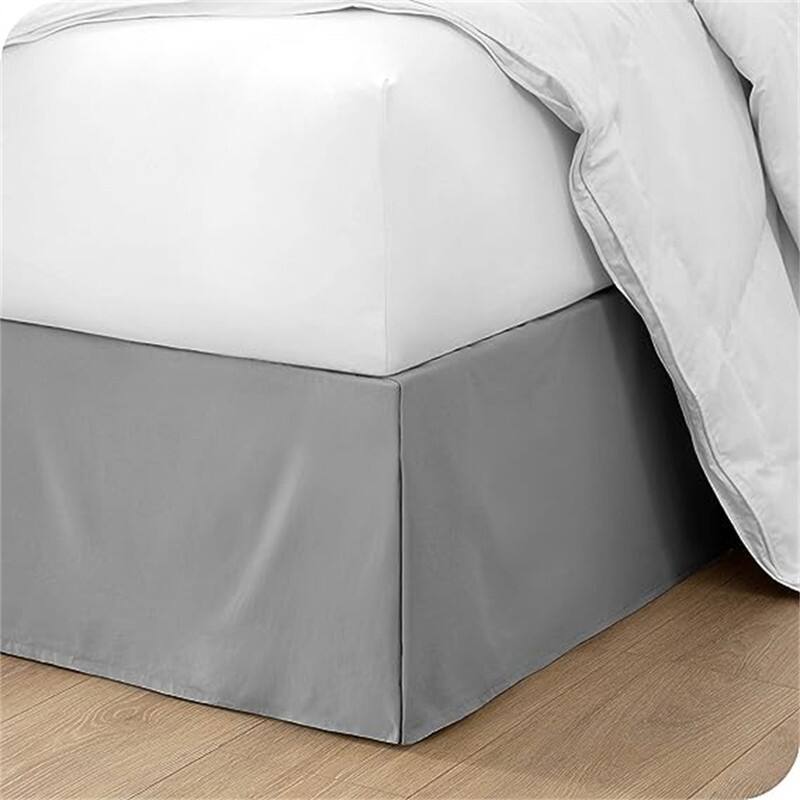 Pleated bed skirt - Light Grey - Queen