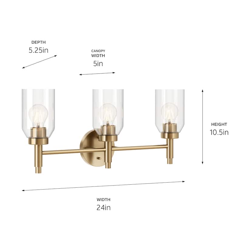Kichler Lighting Madden Bathroom Vanity Light with Clear Glass