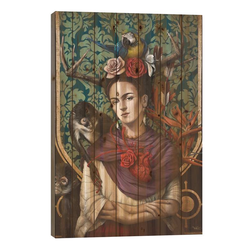 Hommage a Frida (A Tribute To Frida) I Print On Wood by Sophie Wilkins - Multi-Color - 26x18x1.5