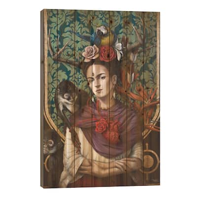 Hommage a Frida (A Tribute To Frida) I Print On Wood by Sophie Wilkins - Multi-Color