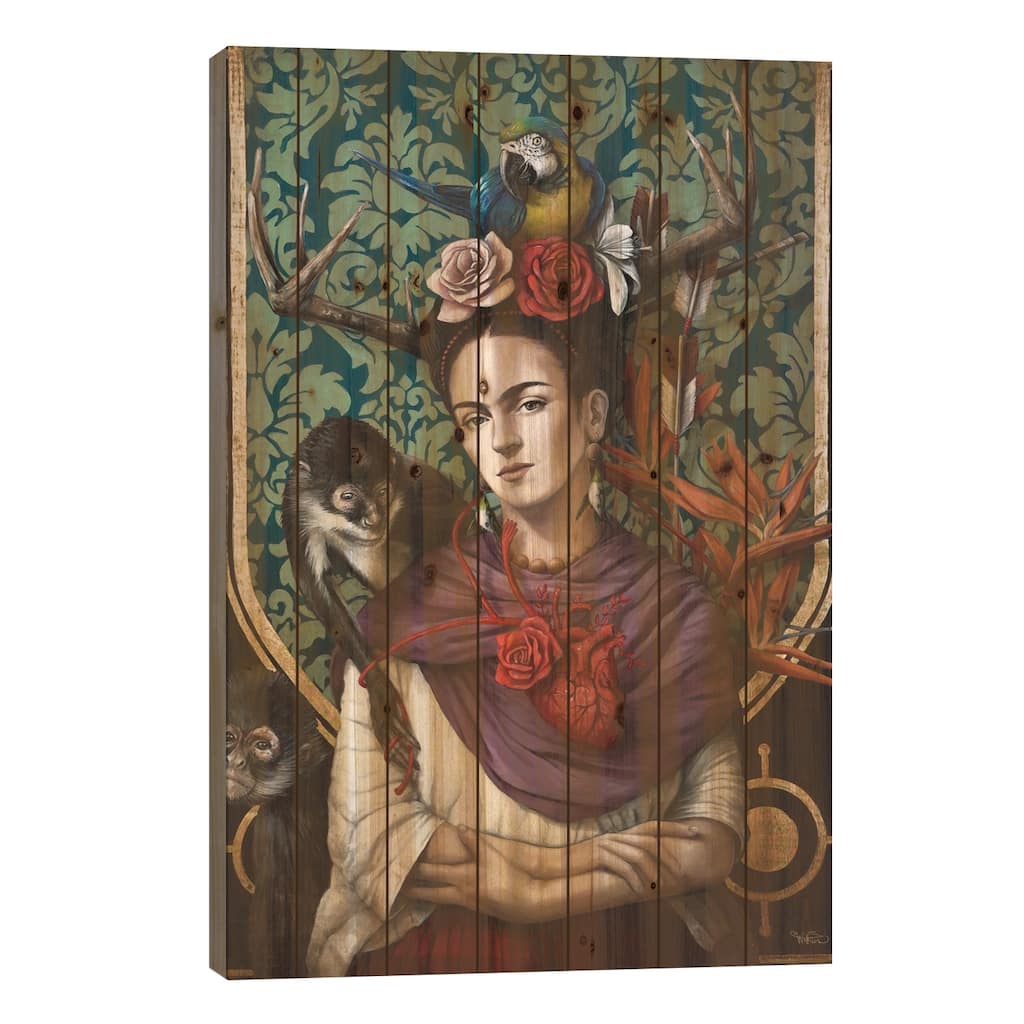 Hommage a Frida (A Tribute To Frida) I Print On Wood by Sophie Wilkins - Multi-Color