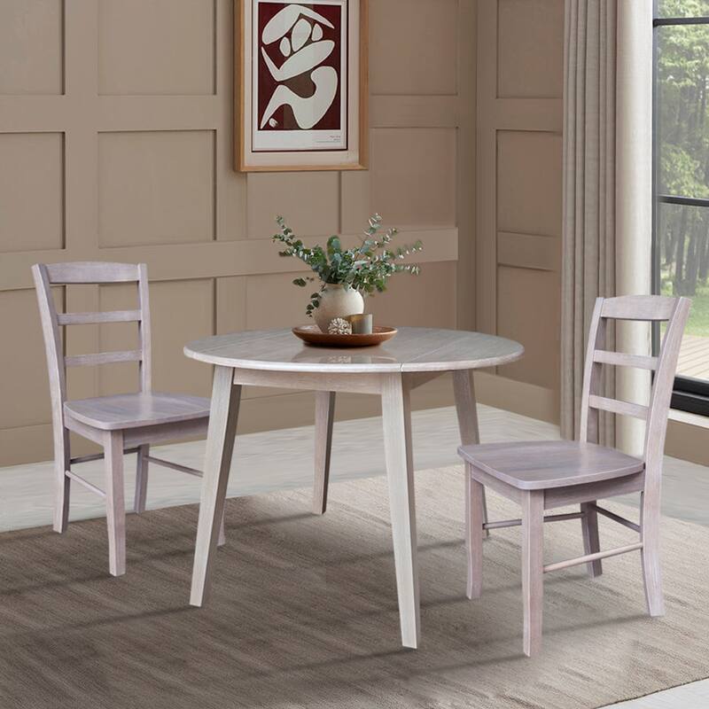 42" Round Dual Drop Leaf Dining Table with Chairs