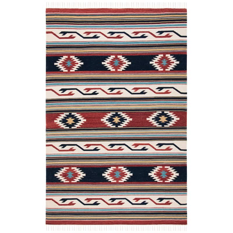 SAFAVIEH Kilim Juliann Southwestern Wool Fringe Rug