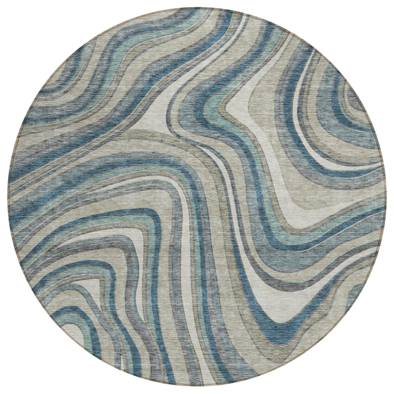 Machine Washable Indoor/ Outdoor Chantille Contemporary Abstract Rug