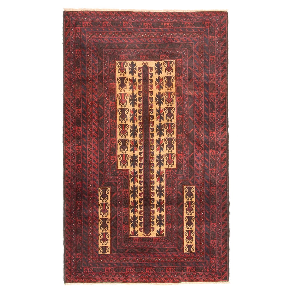 ECARPETGALLERY Hand-knotted Teimani Light Brown Wool Rug - 2'9 x 4'7