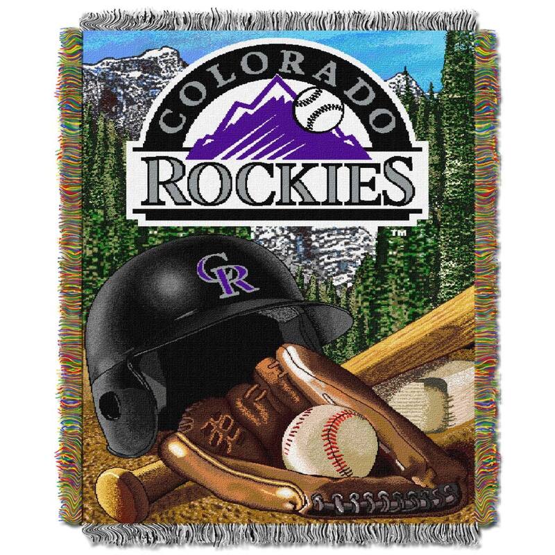 MLB Woven Tapestry Throw Blanket - 48x60 inches - Colorado Rockies