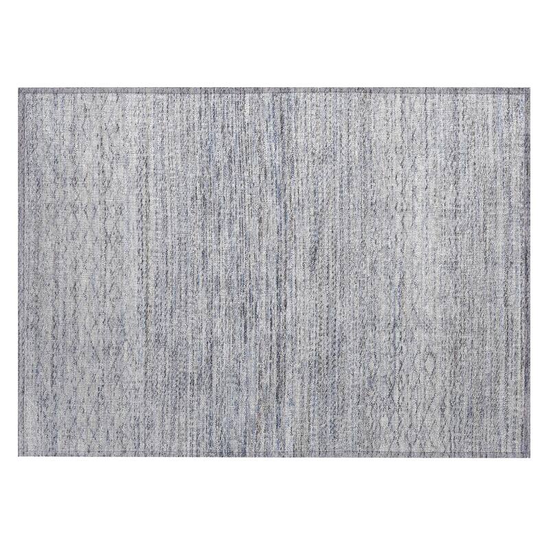Machine Washable Indoor/Outdoor Modern Trellis Chantille Rug