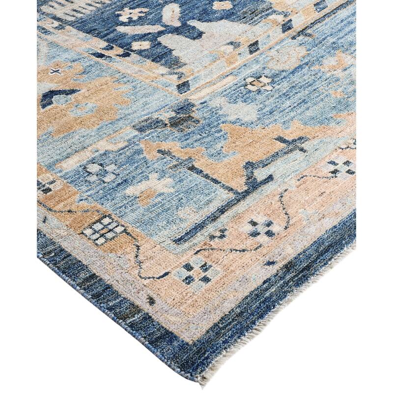 Oushak One-of-a-Kind Hand-Knotted Area Rug - Blue - 9' 1" x 11' 7"