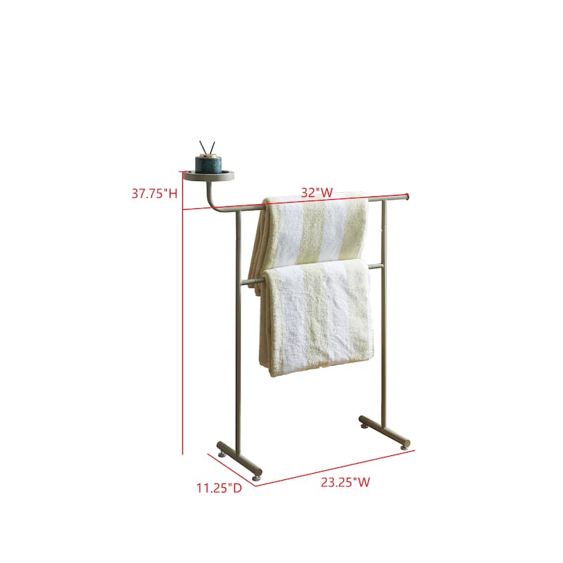 Chase Collection Black Metal & Wood Valet Stand with Storage Tray